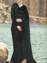 Womens Premium Fashion Ethnic Black Color Saree-MLSHWSA2105BLK0ONE